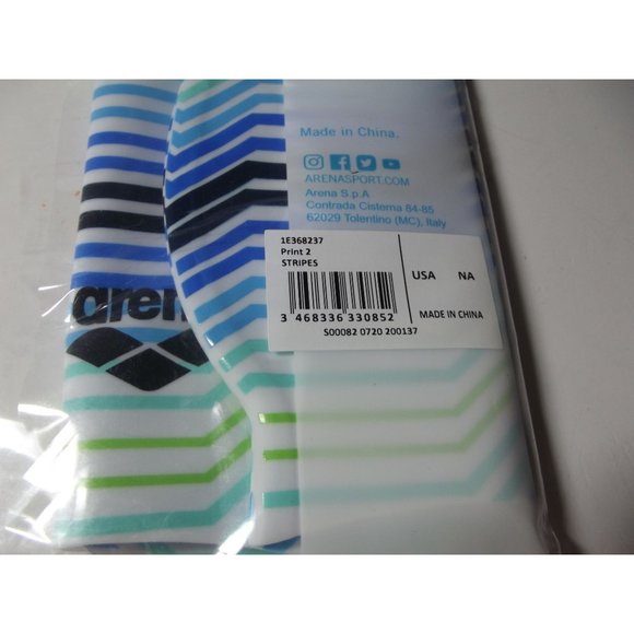 Swim Cap Adult Fit ARENA Silicone Print Blue Black Green swimming mens women - Picture 6 of 6